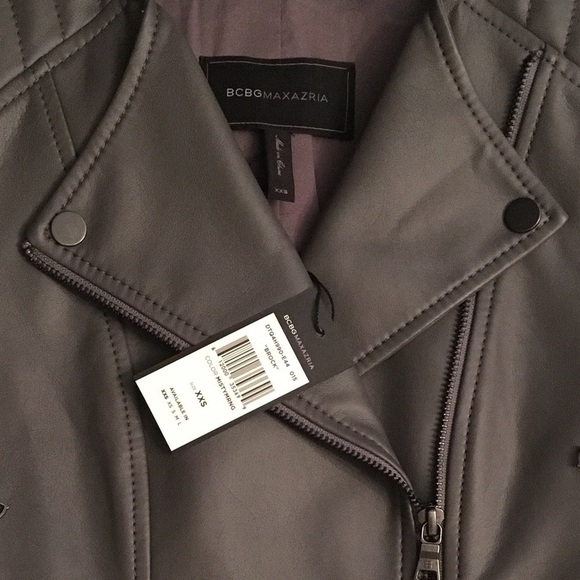 BCBG Maxazria Faux Leather Moto Jacket - Picture 6 of 7